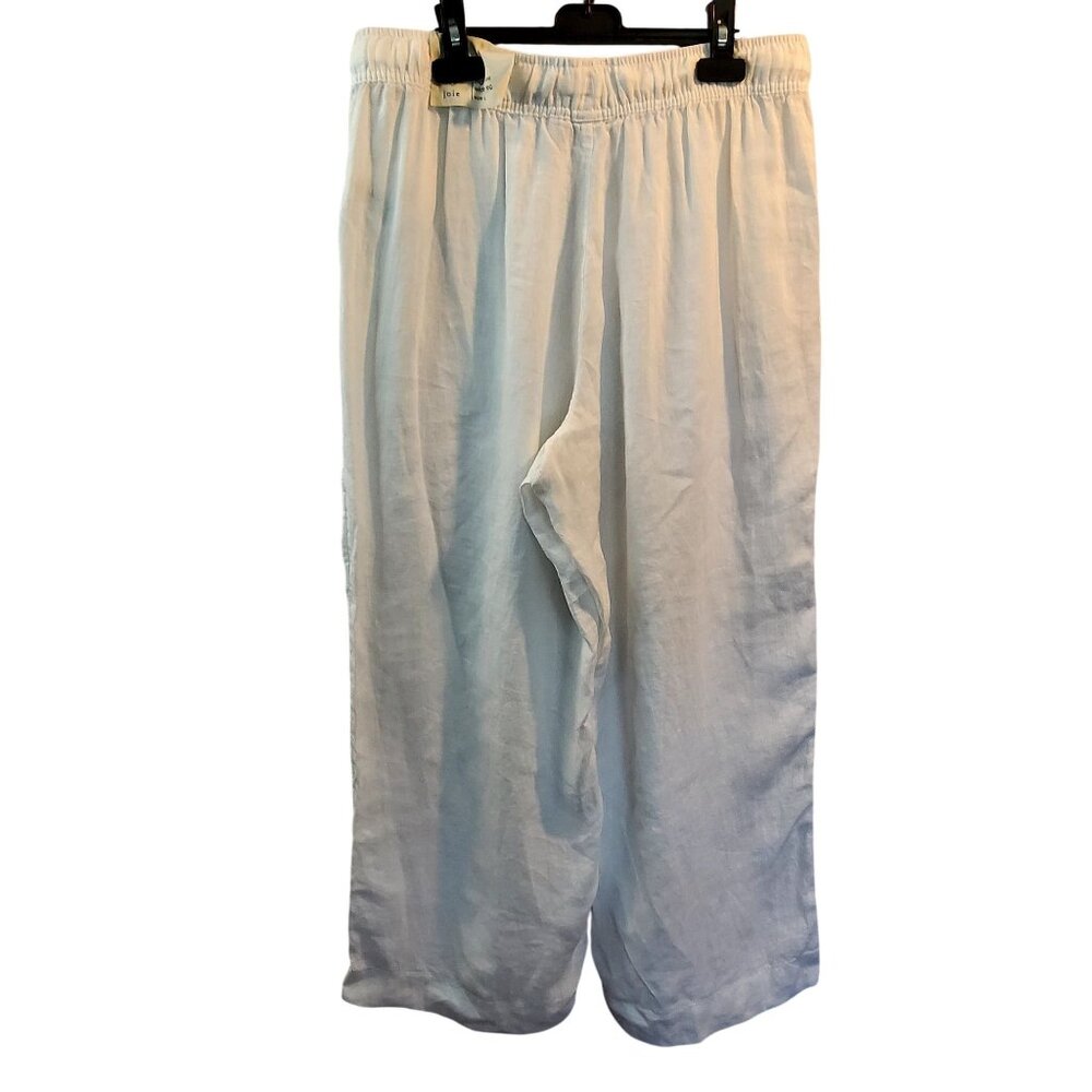 Joie 100% Linen Womens Wide-Leg Pants White Size L Made In Bangladesh - Picture 2 of 9